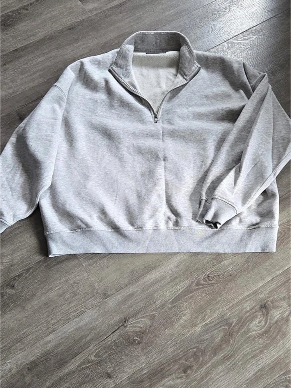 Half Zip-up Gray Sweater